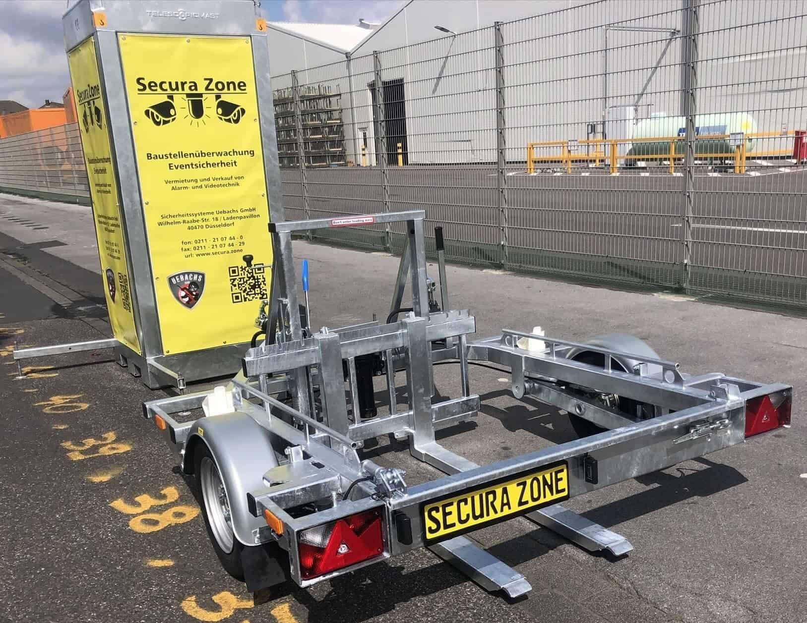 mobiler-secura-trailer-baustellenschutz - Secura.Zone Secura TrailerMobiler Boxen zur Videoüberwachung auf einer Baustelle. Secura TrailerMobiler Boxen zur Videoüberwachung auf einer Baustelle.